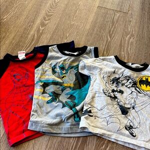 Bundle 3 Marvel Superhero Batman Spiderman T-shirt lot 4T